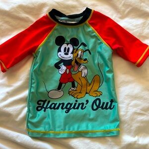Disney Mickey Pluto Boys Swim Rash Guard Top